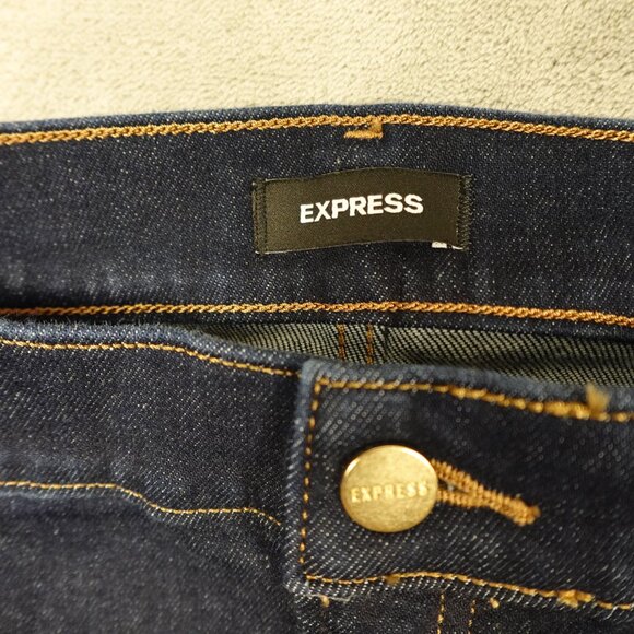 Express Jeans ’70s Flare Mid Rise Dark Wash Jean Women’s Size 16R - Picture 3 of 13
